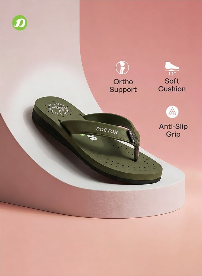DOCTOR EXTRA SOFT Comfort Flip Flops for Women | Soft Cushion Comfortable Daily Wear Anti Slip Lightweight Slippers | Doctor Extra Soft D-16 - Image 3